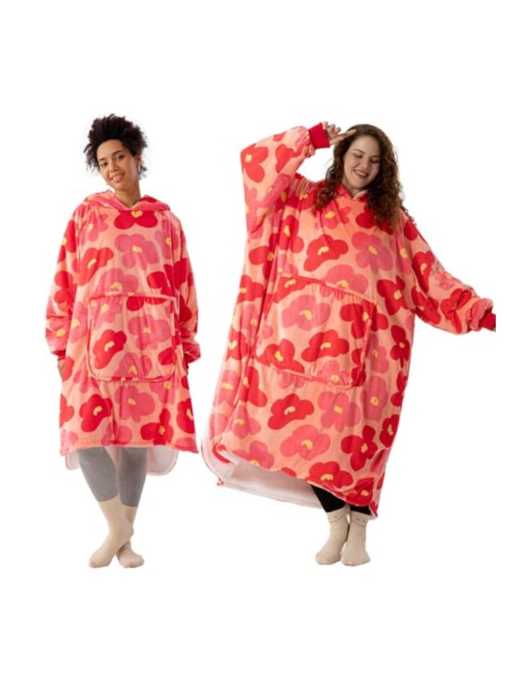 Wearable Blanket Hoodie Sherpa Fleece Oversized Sweatshirt Adult